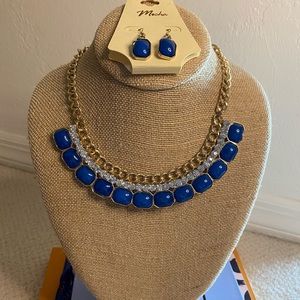 Mocha costume jewelry necklace and earrings set